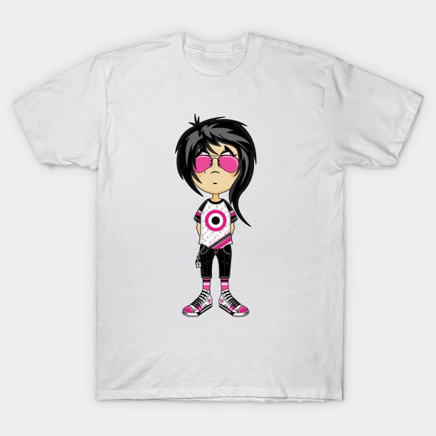 Cartoon Emo Punk Girl T-Shirt by markmurphycreative